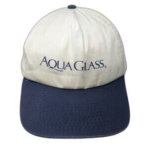 Cobra Caps 5 Panel White Blue One Size Snapback Aqua Glass Embroidered Logo Hat